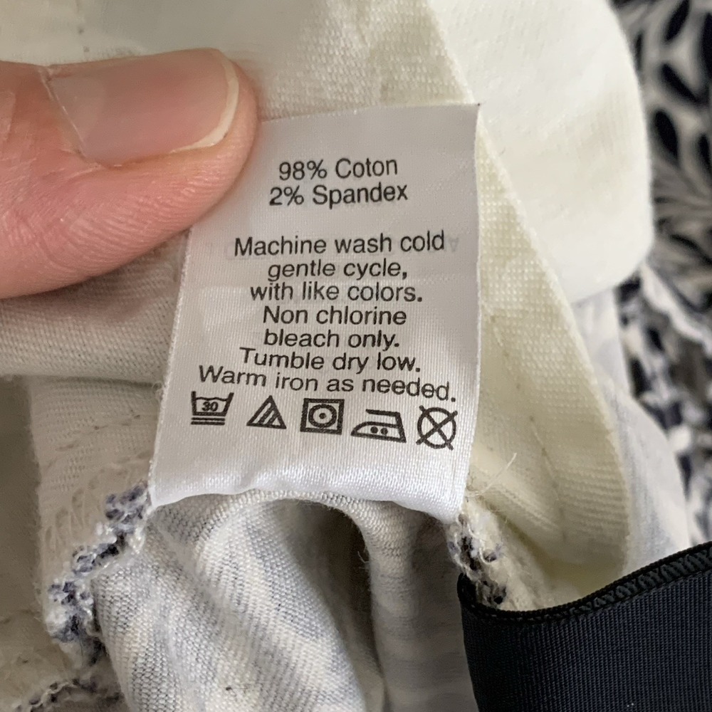 J Crew Midrise Toothpick Pants Black White Floral Print Size 29 - Picture 8 of 8